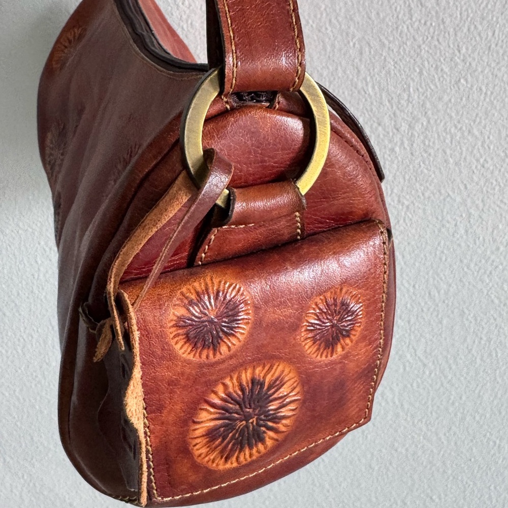 AND Distressed Brown Leather Shoulder Bag